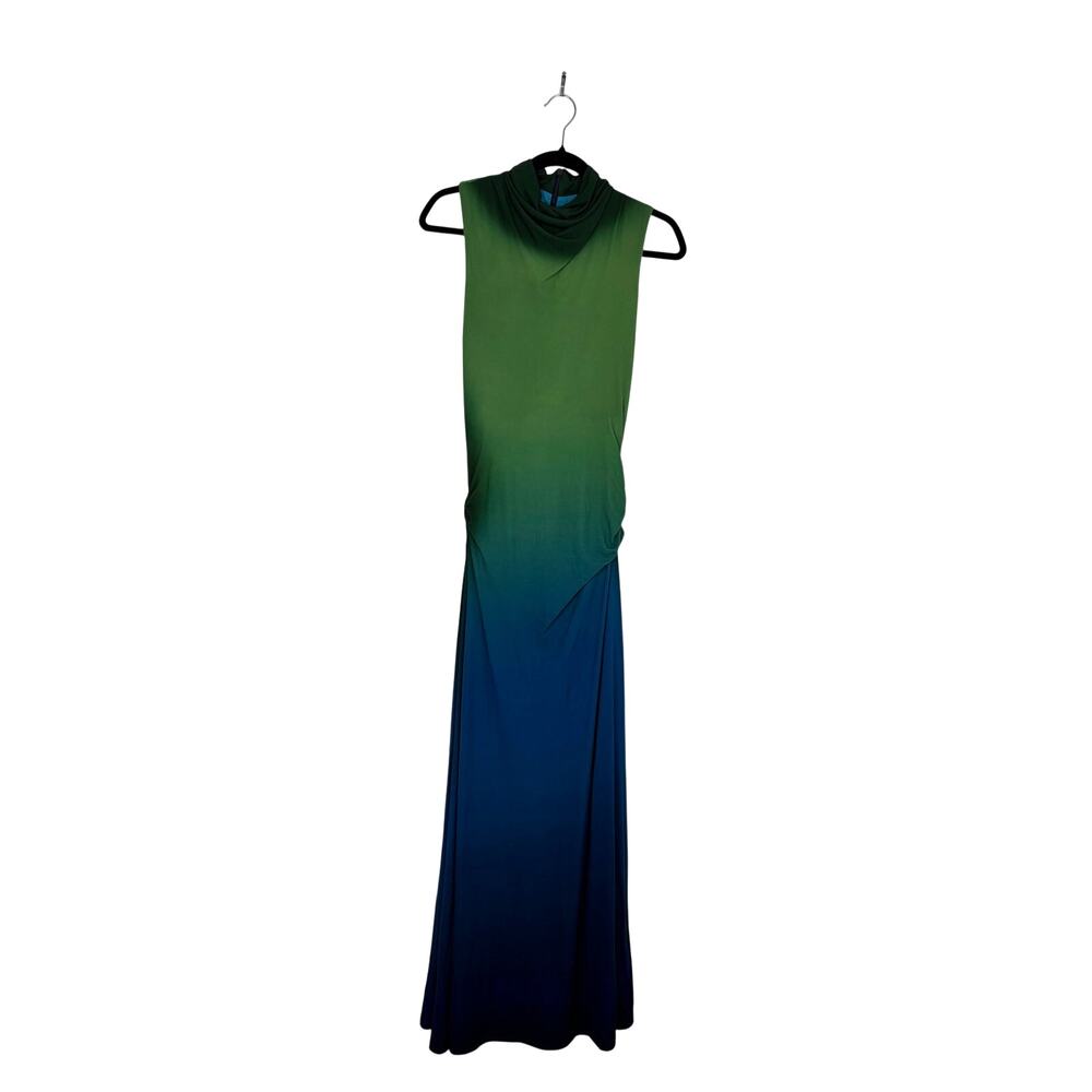 SIMKHAI Aldina Ombre Midi Dress M Green Blue Sleeveless $645 - Picture 3 of 10